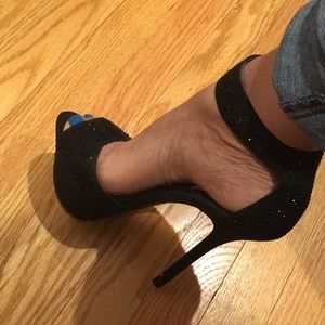 Hot Steve Madden Black rhinestone stilettos